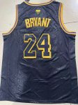 NBA Front 8 Back 24 Bryant Lakers snake pattern Maillot noir